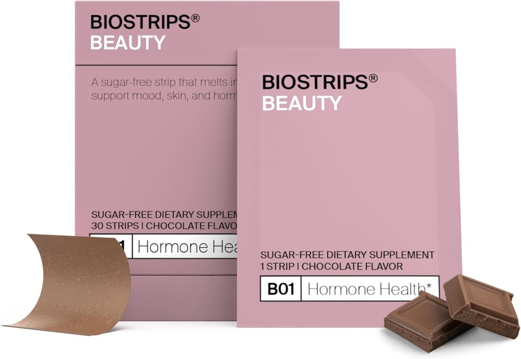 BIOSTRIPS® Hormone Health Strips pour les femmes.Équilibre hormonal quotidien sans sucre avec Vitex, Maca, Ginseng, Suntheanine®.