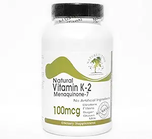 Vitamina naturale K-2 100mcg Menaquinone-7~200 Capsule - No Additivi ~ Integratori di natura