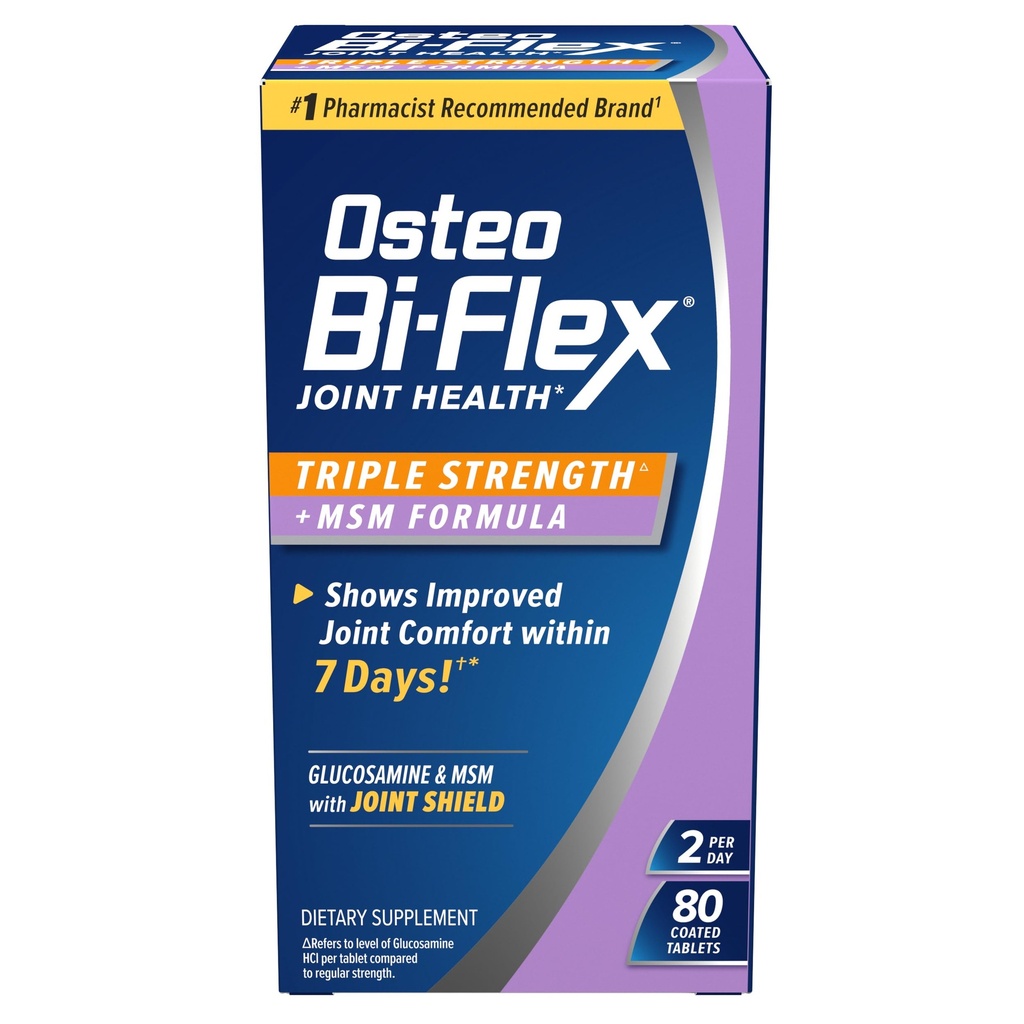 Osteo Bi-Flex Triple Strength(5) mit MSM, Glucosamine Joint Health Supplement, Beschichtete Tabletten, 80 Zähler