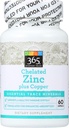 365 par Marché des aliments entiers, Zinc chélaté plus Cuivre, 60 ct