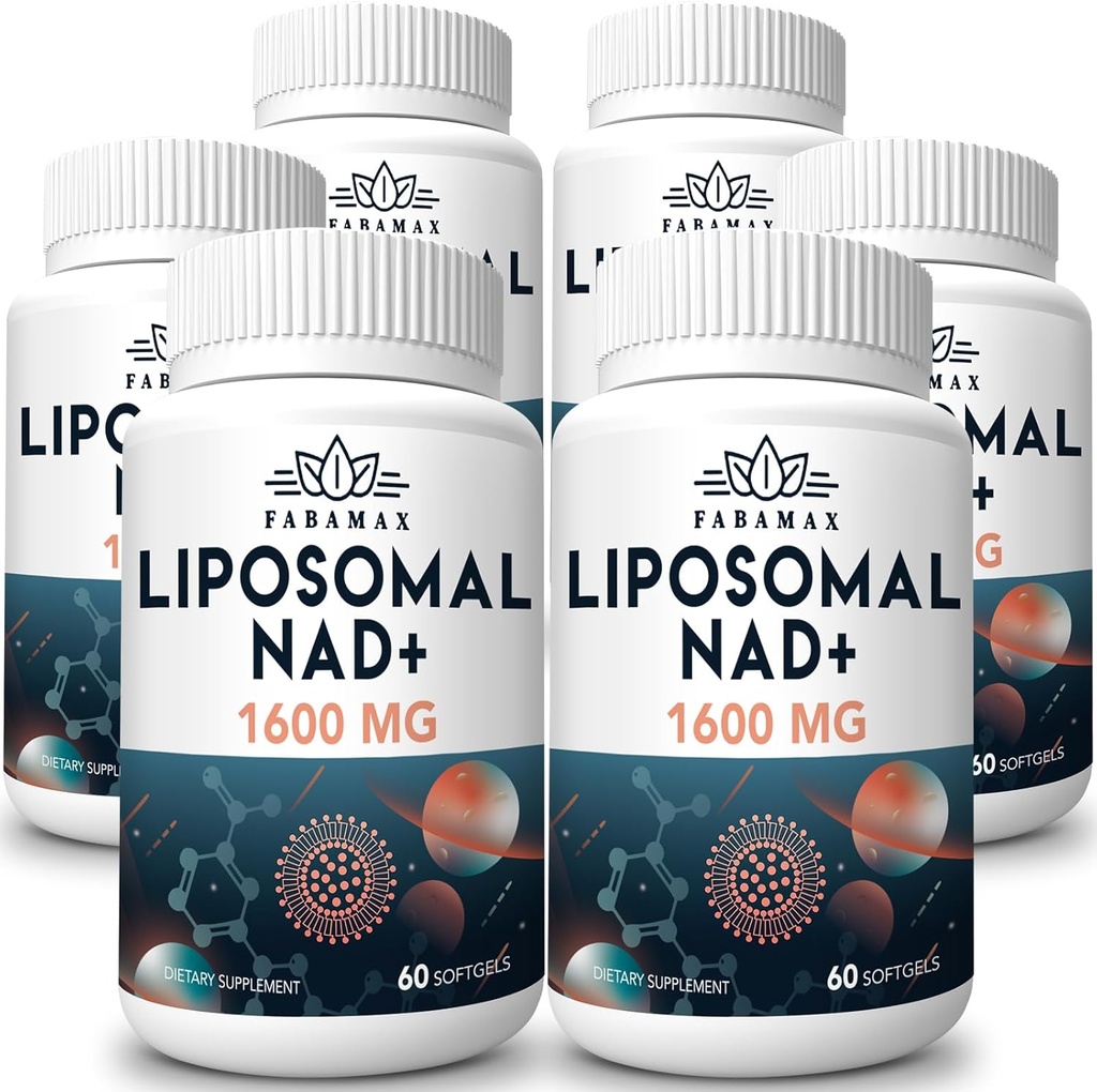 1600 mg Liposomal NAD Supplemento, 98% Pure NAD+ Supplemento, Assorbimento Superiore, alternativa a Nicotinamide Riboside o NADH per aumentare NAD+ per la difesa dell'invecchiamento, energia, longevità, 360 Softgels