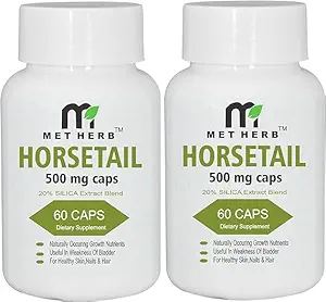 Met Herb Estratto di coda di cavallo-500mg Capsule 120 Conte | Capelli, Pelle, & Nails Supporto | Promuove la salute del tratto urinario | Raccordi di resistenza