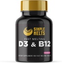 Dissolvable Bariatric D3 B12 | Vitamin B12 2500mcg & D3 125mcg 5000IU B 12 und D 3 Tabletten | Knochen, Immununterstützung | Erdbeeren Geschmack | Vegan | Zuckerfrei, 90-Tag Versorgung