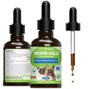 Pet Wellbeing Respir-Gold für Hunde - Unterstützt gesunde Atmung, Open Airways, Atemunterstützung, Schwarz Cumin, Horehound, Grindelia - Veterinarian-Formulierte Kräuterergänzung 2 oz (59 ml)