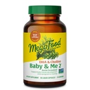 MegaFood Baby & Me 2 Pränatale Vitamine für Frauen, DHA & Choline-Ergänzungen, flüssige DHA und Choline für Babys Gehirn und Augenentwicklung während Schwangerschaft, Vegan, 60 Kapseln (30 Portionen)