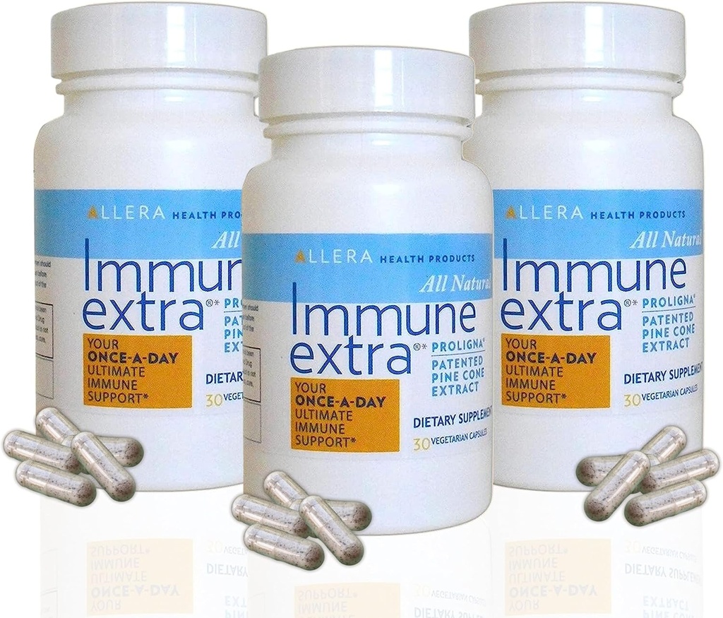 Allera Health Pine Cone Extract Kapseln - Vegan ProLigna Pflanzenbasierte Diät-Produkte - Immununterstützung Ergänzung - Bio Scotch Pine Cone Extrakt aus Wild Crafted Trees - 30 Caps, 3-Pack