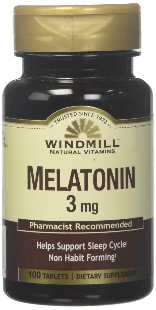 Windmühle Windmühle Melatonin 3 Mg Tabs 100'S Windmühle