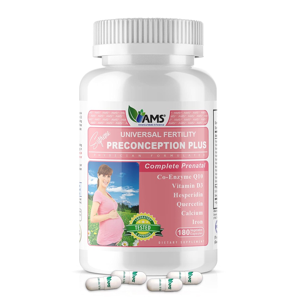 Amerika Medic & Science Preconception Plus (180 Kapseln) Empfängnis und Fruchtbarkeitsergänzung | Physician Formulierte Pillen zur Unterstützung Empfängnis | Pränatale Vitamine Best für Frauen versuchen, Conceive