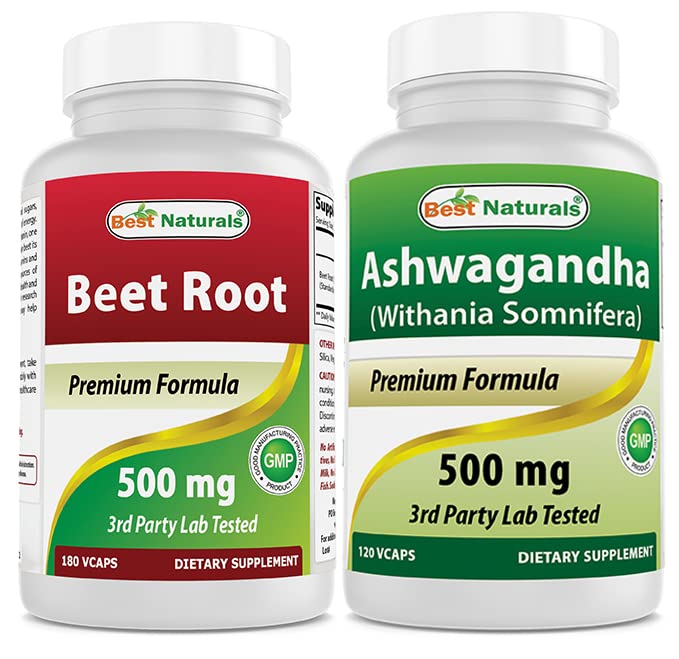 Polvere di radice di barbabietola 500 Mg & Ashwagandha estratto 500 Mg