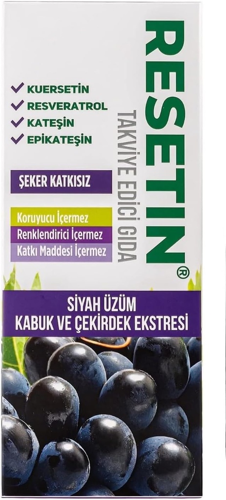 DEMMEX RESETIN Extrait liquide de la peau de raisin noir et de graines, concentré de polyphénol de raisin, 47 mg/ml Polyphénols totaux - 682X Plus que le vin rouge, resvératrol, Quercetin, Catéchines, 250ml - 8,45 Fl Oz (1)