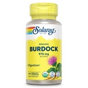 Solaray Organic Burdock Root 970 mg - Supplément de soutien digestif - USDA Burdock Root Organic - Vegan, Lab Vérifié, Garantie de remboursement de 60 jours - 50 portions, 100 capsules biologiques
