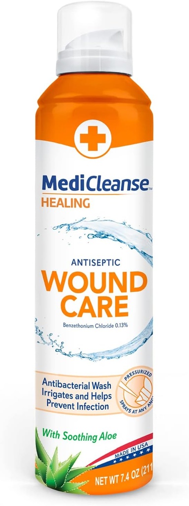 Soins antiseptiques de premiers soins, prévient l'infection, aide les coupures de sang, les éclats et les brûlures mineures, 7,4 oz. pulvérisateur - Fabriqué aux États-Unis