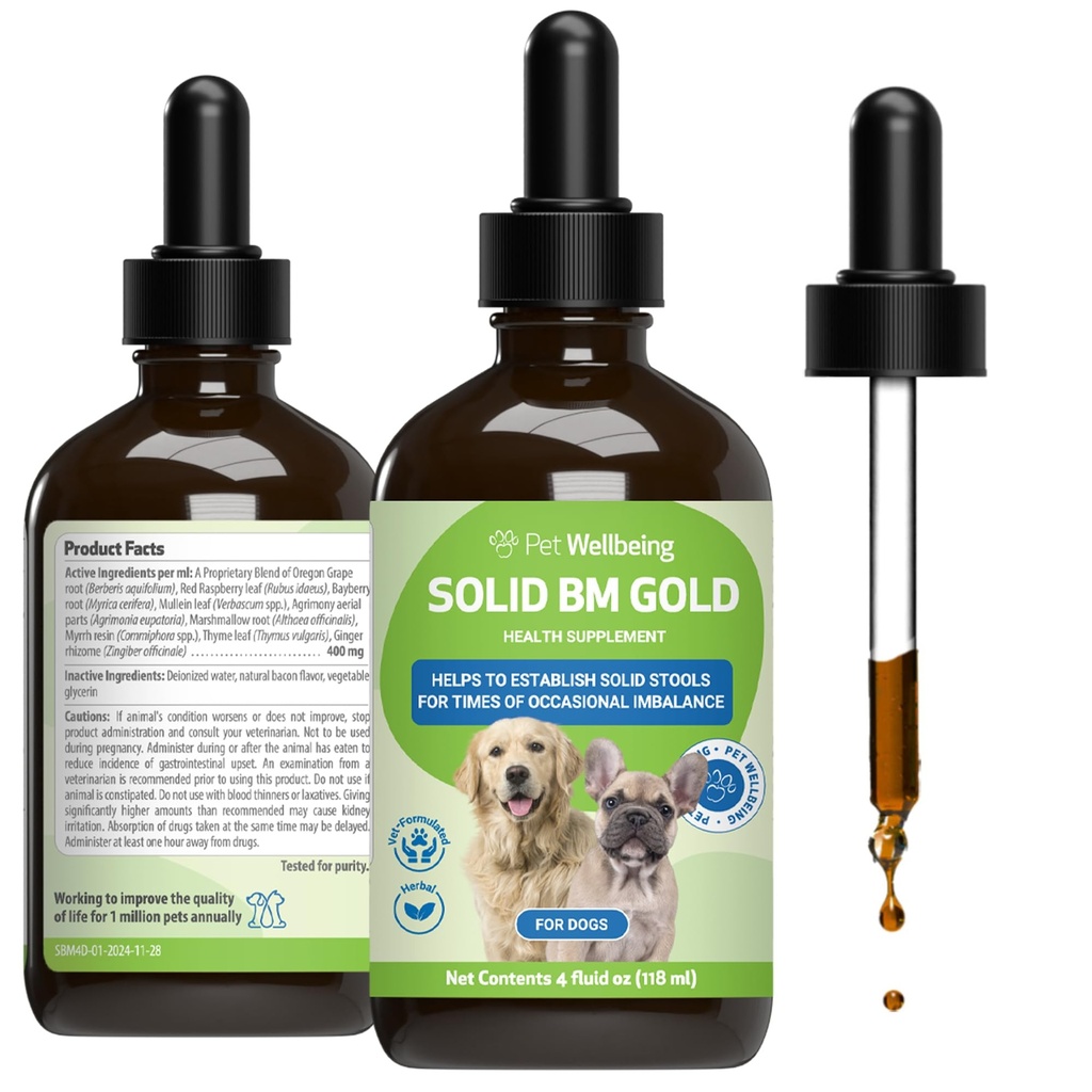 Bien-être des animaux BM Tone-Up Or pour les chiens et les chats - Soutient une fonction digestive saine, des tabourets solides, des mouvements normaux de Bowel, Bayberry - Vétérinaire-formulé supplément à base de plantes 4 oz (118 ml)