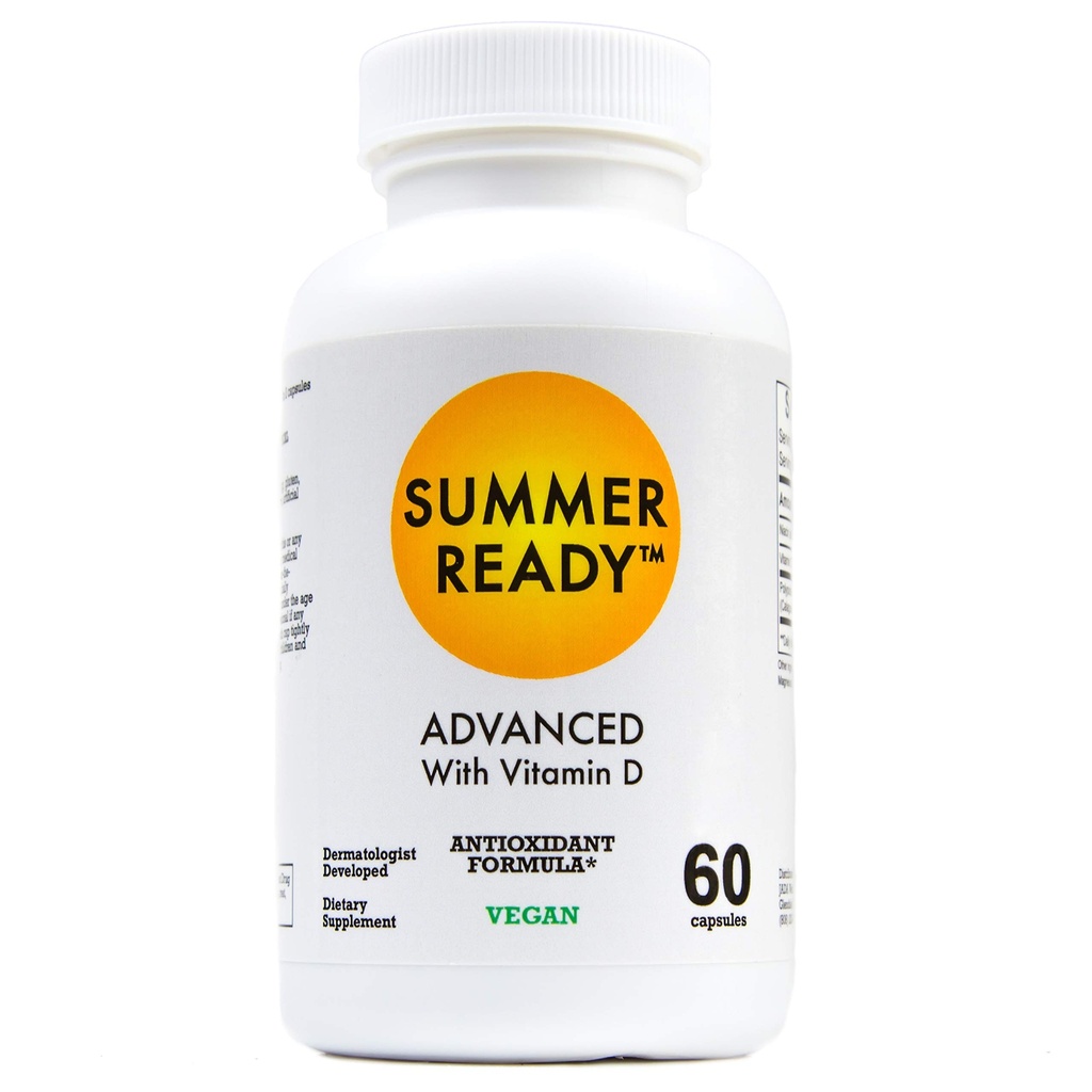 Capsules de supplément antioxydants pour soins de la peau - Vitamine D3 5000IU Plus Nicotinamide/Niacinamide/Niacin 500mg (Vitamine B3) et Polypodium Leucotomos (extrait de fer) 480mg