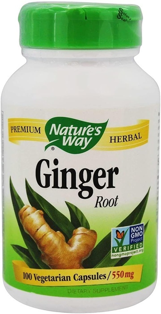 Nature's Way Premium Kräuterginger Root, Verdauungshilfe, 550 mg, 100 Vegetarische Kapseln, Packung von 2