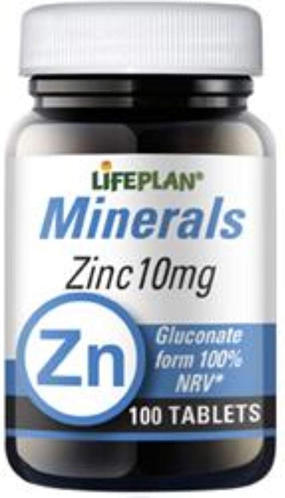 Lifeplan 10mg Zink Gluconate Elemental - Paket von 100 Tabletten