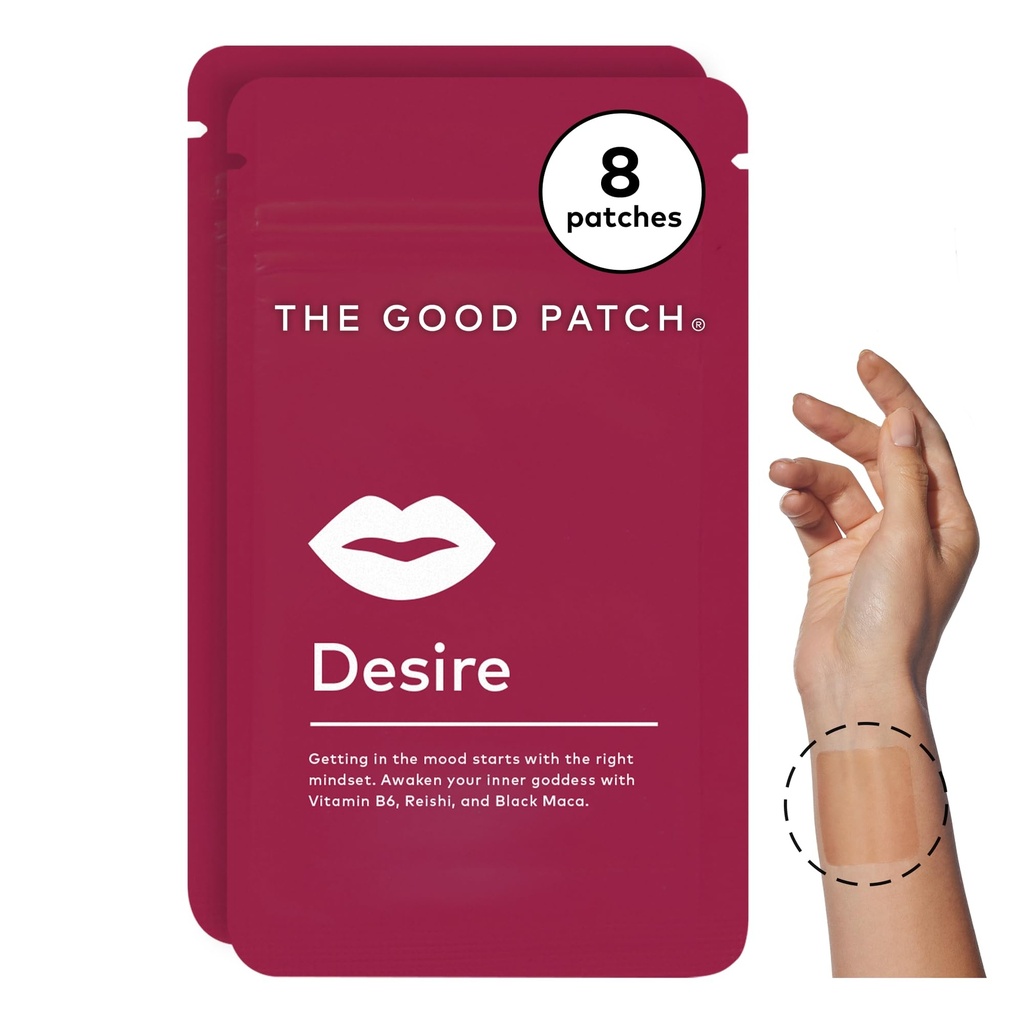 Les bonnes Patchs de Bien-Être Sexuel De Désir, Obtenez dans l'humeur, Naturel avec Vitamine B6, Reishi, Maca Noir, Plant Powered Wearable Wellness, Botanique et Vitamine (8 Patches Total)