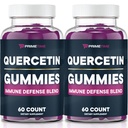 Primetime Sports Quercetin + Zinc + Vitamine C 1000mg Gommies Suppléments avec Elderberry, Vitamine flavonoïde pour les enfants Adultes Immunité, Imune Soutien Gummy Booster Vegan (2 Pack) 60 Compte (Pack de 2)