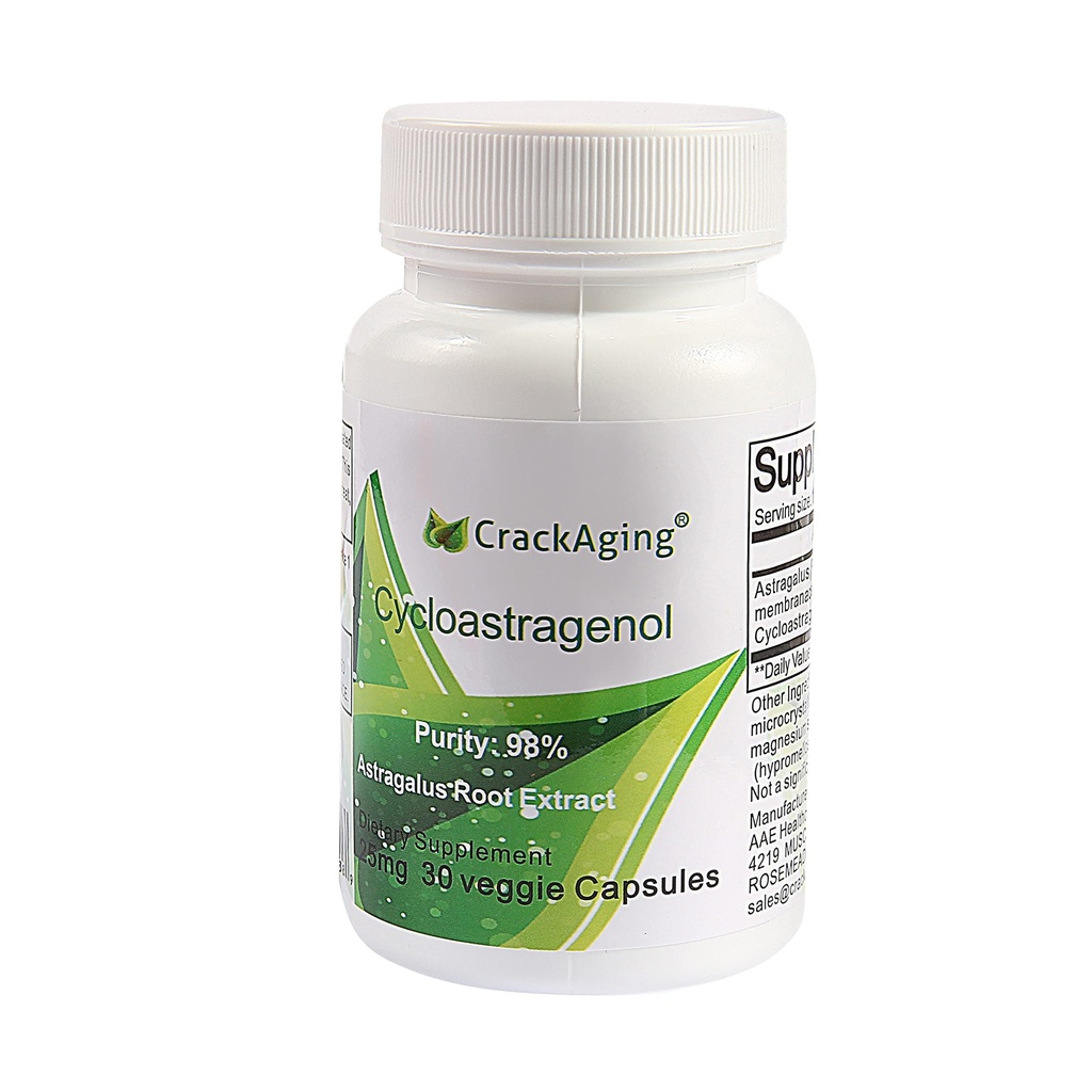 Crackaging Super-Absorption Cycloastragenol 98% | Telomere Ergänzungen | Immununterstützung |Telomere Nutritional | Telomerase Enzyme Supplement | 25mg 30 Vegetarische Kapseln