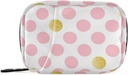 Pink Golden Polka Pill Box 7 Day Pill Case Sac de voyage Pill Organizer Sac avec zipper Portable Weekly Case Taille compacte pour le support de supplément de vitamine