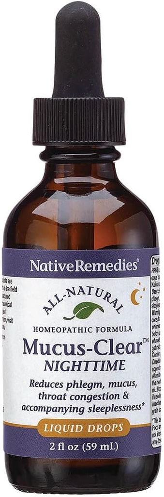 Native Remedies Mucus-Clear Nighttime - Temporaneamente allevia la congestione del muco e supporta il sonno pacifico