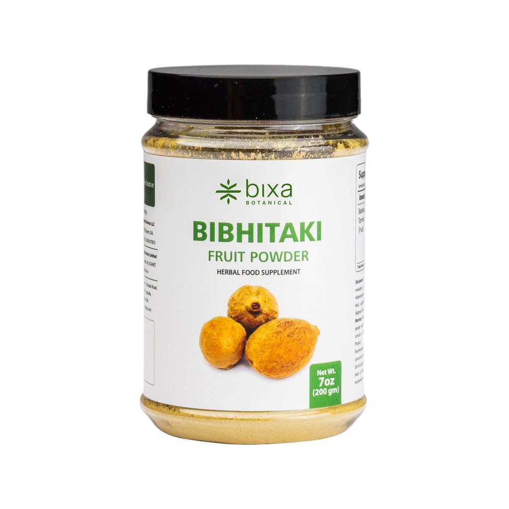 bixa BOTANICAL Bibhitaki Powder | Terminalia Belerica | Baheda ǀ Ayurvedic Kräuterergänzung | 200 Gramm / 7 OZ | Glutenfrei, Non-GMO, Dampfbehandelt, Vegan, 100% rein