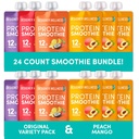 Designer Wellness Protein Smoothies Origignal Variety Pack und Peach Mango Bundle
