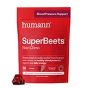 Humann SuperBeets Heart Chews, Beet Root Powder Support Energy Supplement, Stickstoffmonoxid und Blutdruckunterstützung, Traubenkernextrakt & Non-GMO, Herzgesundheit, Granatapfelbeerengeschmack, 60 Count