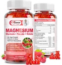 Magnesium Supplement Complex Gummies, Zuckerfreies Magnesium Glycinat 500mg für Erwachsene und Kinder, mit Taurate 200mg, Malat, Kalzium, COQ10, Multivitamin für Schlaf, Herz & Knochengesundheit