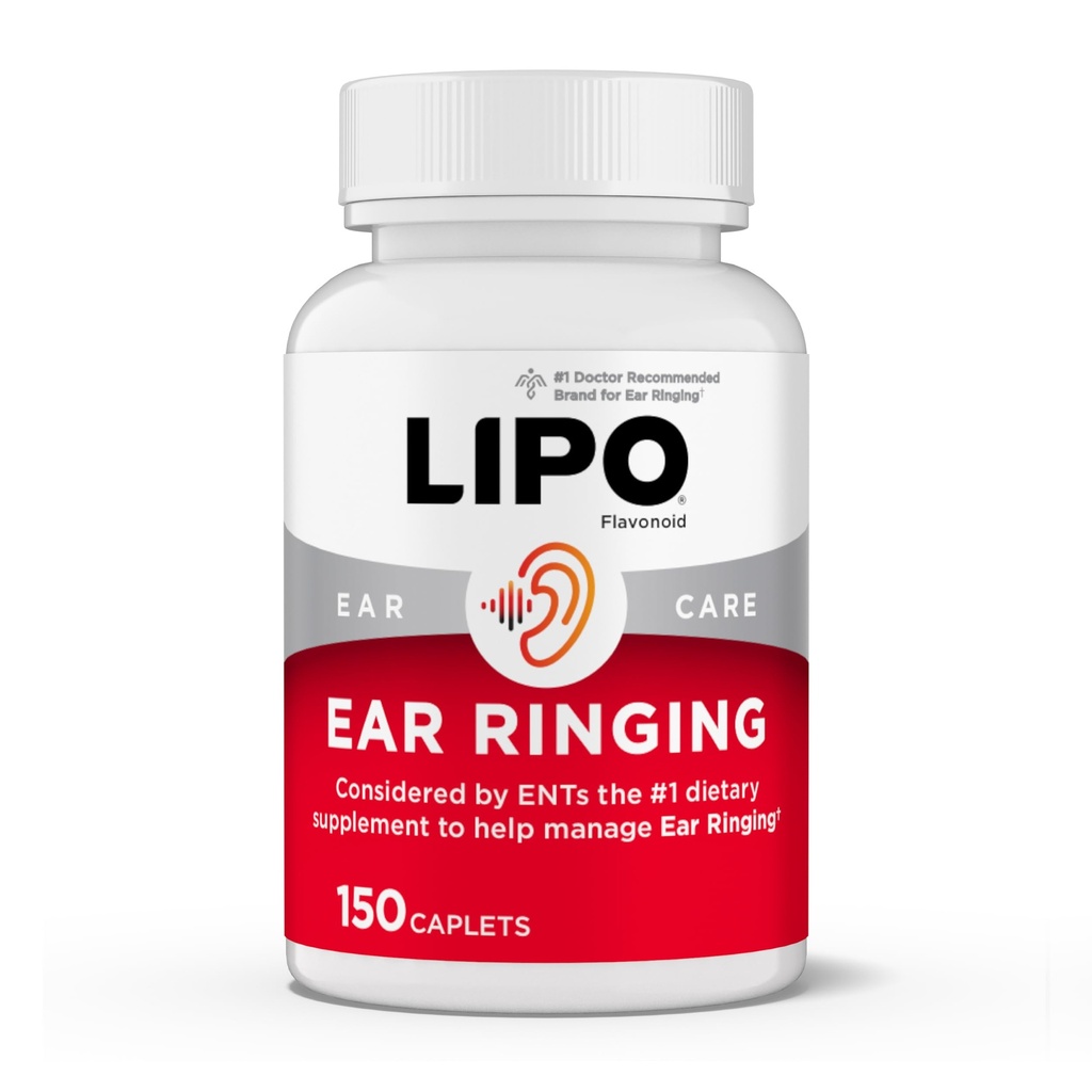 Relief Lipo-Flavonoïde Plus Acouphène - Médecin-Recommandé pour les oreilles à sonnerie - Complexe bioflavonoïde de citron prouvé cliniquement avec des vitamines C, B1, B2, B6, B12 et Calcium - 150 Caplets