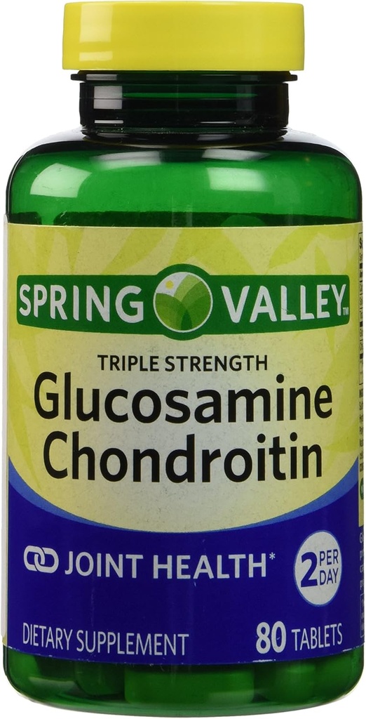 Spring Valley - Glucosamine Chondritine, triple résistance, 80 comprimés