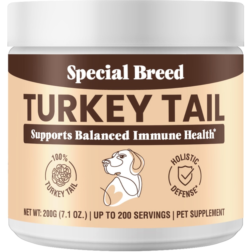 Poudre de champignons pour chiens, Immunité, Digestion - Lipome Lumps et Bumps Supplément, Pas de remplissage - 200 grammes
