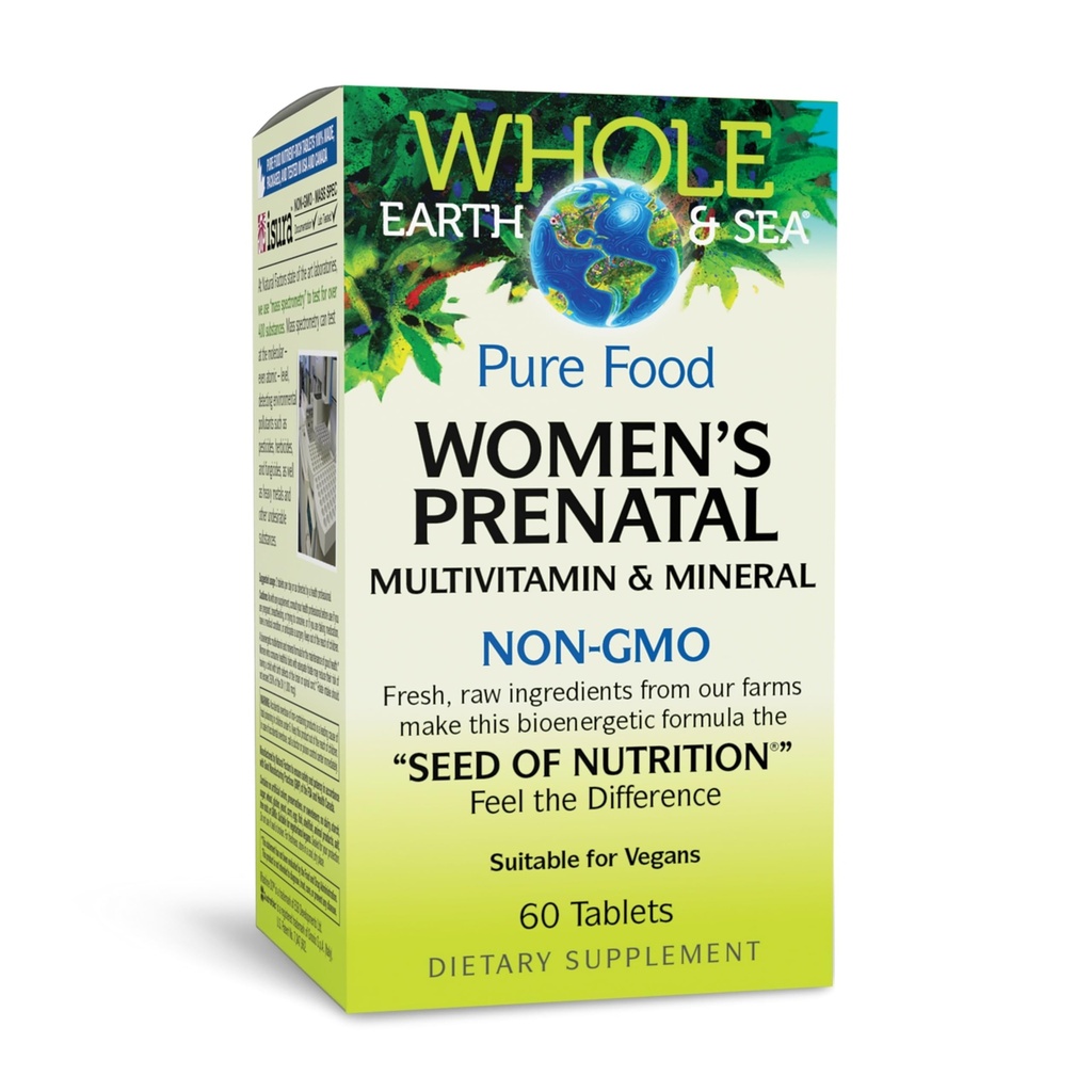 Natürliche Faktoren Ganze Erde und Meer, Frauen Prenatal Multivitamin und Mineral, Ganze Nahrungsergänzung, Vegan, 60 Tabletten