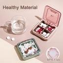 Piccola scatola di pedaggio, BPA Caso di pedaggio gratuito con 4 grandi scomparti per mantenere le vitamine, Organizzatore della scatola di pedaggio portatile impermeabile per il viaggio (verde)