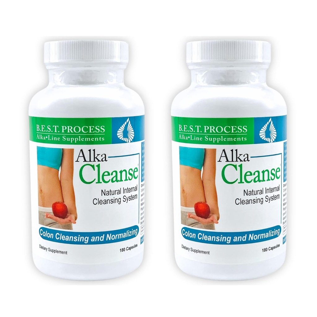 Alka•Cleanse Best Process Alkaline — Herbal Detox Colon Cleanse & Digestive Distress Formula — Psyllium Husk, Probiotics, Enzyme & Kräuter (2)