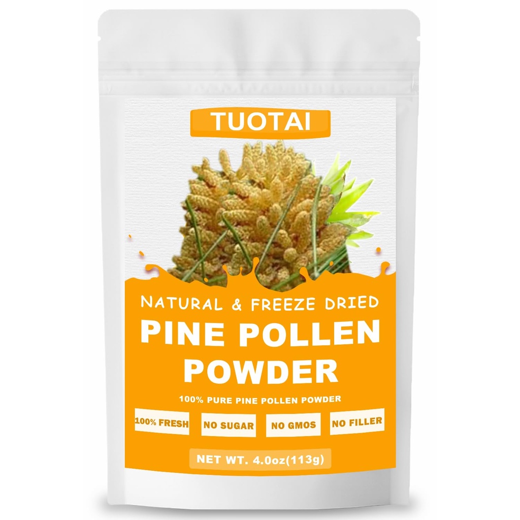 Premium Pine Pollen Pulver, 100% natürliches Pulver, keine GMO, keine Zusatzstoffe, Vegan
