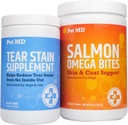 Pet MD Tear Stain Supplemento & Pet MD Salmon Omega Bites