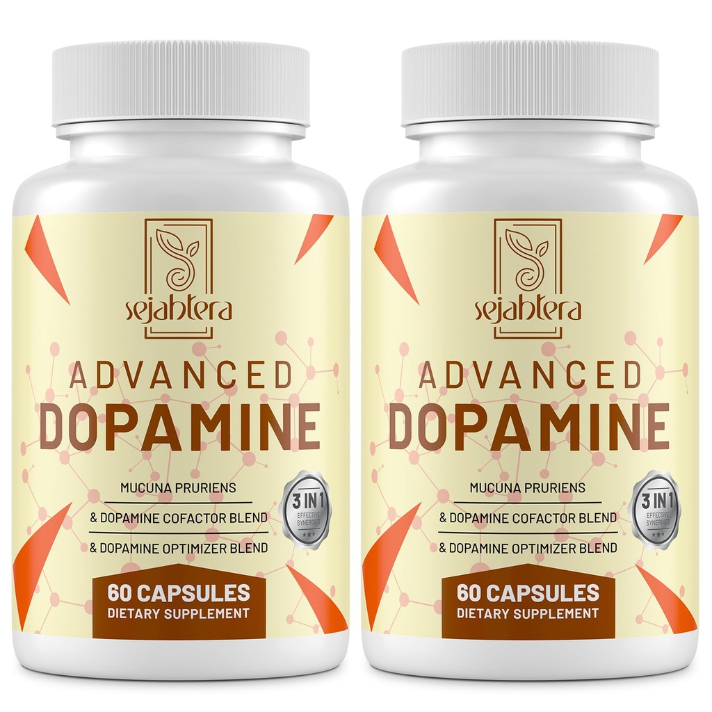 Dopamine Supplement-Mucuna Pruriens Seed Extract,Premium Vitamine, Mineralien und natürliche Pflanzenextrakte für Mental Drive, Clarity, Focus-120 Kapseln