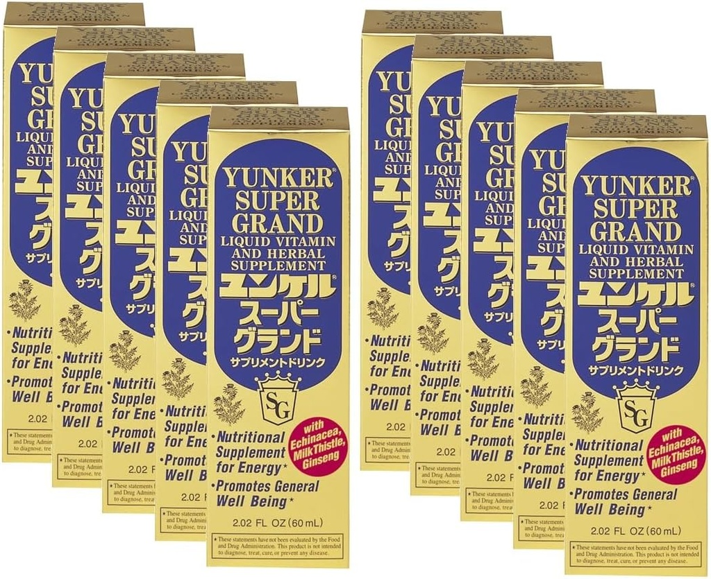 Super Grand, Vitamina Liquida & Integratore Erborisdizionale, Integratori Erboristici Nergy, Erboristeria, Riduce Fatica Fisica e Tiredness, 2.02 Fl oz, Made in Japan (Pack of 10)