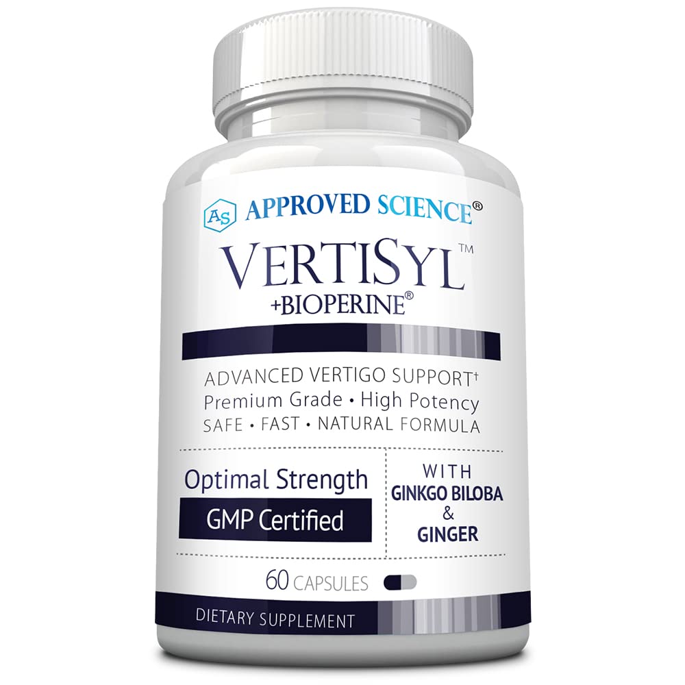 Genehmigte Wissenschaft VertiSyl - Ginkgo Biloba, Ginger, Vitamin D3, BioPerine - 30 Kapseln - 1 Monat Versorgung