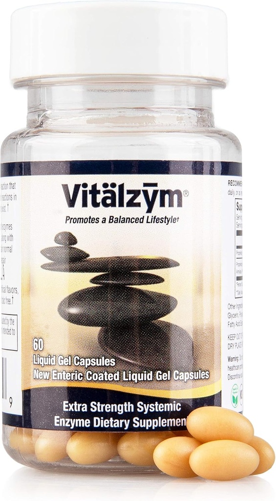 Enzymes systémiques protéolytiques Capsules de gel liquide avec Serrapeptase, Immune et soutien articulaire, supplément de fertilité Natural Ache Relief Plus (60 capsules)