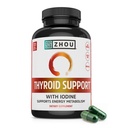 Zhou Thyroid Support - Supplemento tiroideo per le donne e gli uomini con zinco, iodio & selenio, Metabolic Health Thyroid Complex, supporto antiossidante con Aswagandha & Kelp - 120 capsule vegetali