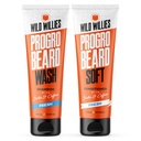 Wild Willies PROGRO Beard Shampoo and Conditioner Kit - Fortified w/Caffeine & Biotin - Rafforzamento, Flake-Free, Moisturizing Beard Wash and Conditioner for Men, 2 x 5oz Tubes