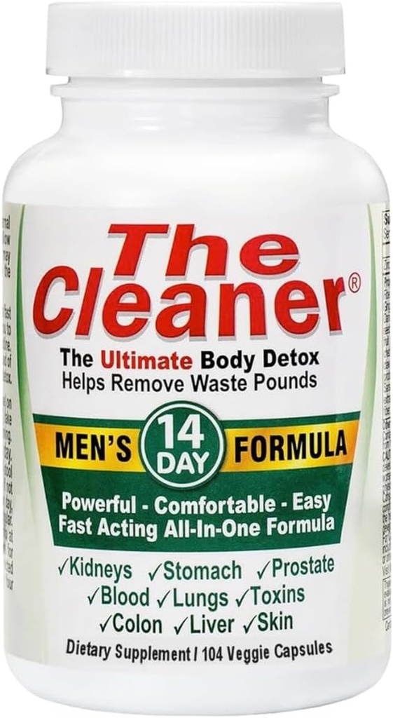 CenturySystemsBrand The Cleaner Men's 14 Day Formula Supplemento | 104 Capsule Vegetariani | Support Digestive Health, Potente, Confortevole