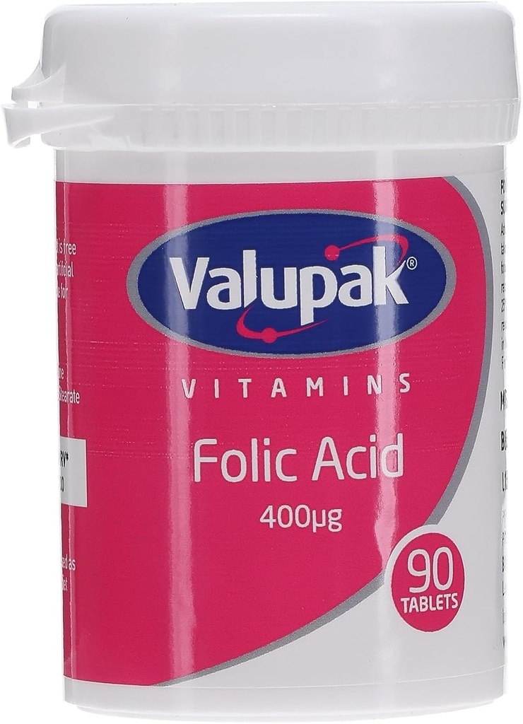 Valupak vitamines suppléments acide folique 400mg 90 comprimés