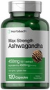 Horbäach Ashwagandha Supplement | Max Strength | 120 Kapseln | Non-GMO, Glutenfrei