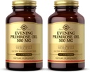 Solgare Huile de Primrose 500 mg - 180 Softgels, boîte de 2 - Source pressée à froid de GLA - Sans gluten, sans lait - 360 portions totales