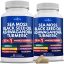 NEU AGE Sea Moss Capsules Black Seed Oil Ashwagandha Turmeric Bladderwrack Burdock - mit Manuka, Honey Dandelion, ACV Black Pepper Gluten Free