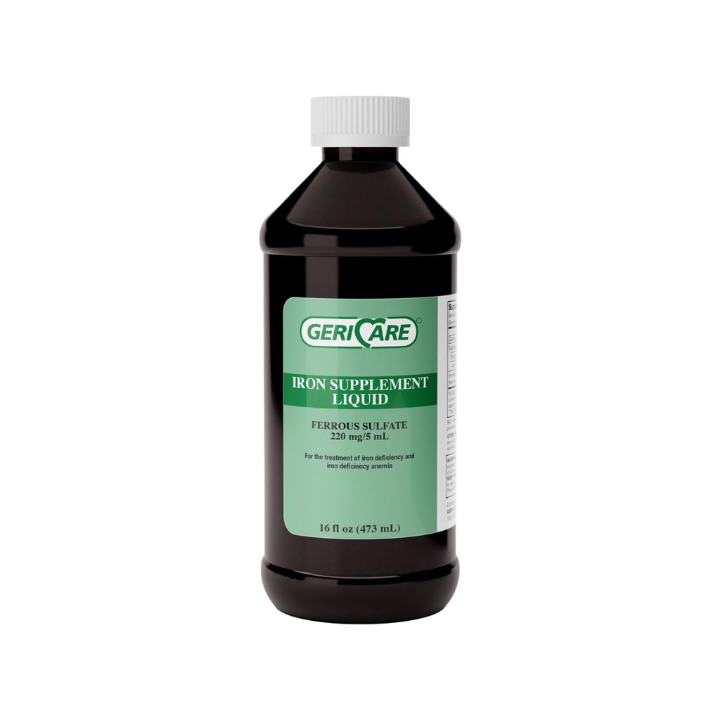 GeriCare 220 High Potency Liquid Iron Supplement | Flüssiges Eisen für Erwachsene | für Anämie und Eisenmangel | 220mg Eisen pro 5mL Dose. (Pack von 1)