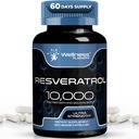 WELLNESS LABSRX Resveratrol 120 Kapseln, Resveratrol Ergänzung, Resveratrol 1000mg Polygonum Wurzel, Trans Resveratrol für gesundes Altern, Herz, Gehirn Gesundheit Unterstützung - Vegan, Keto